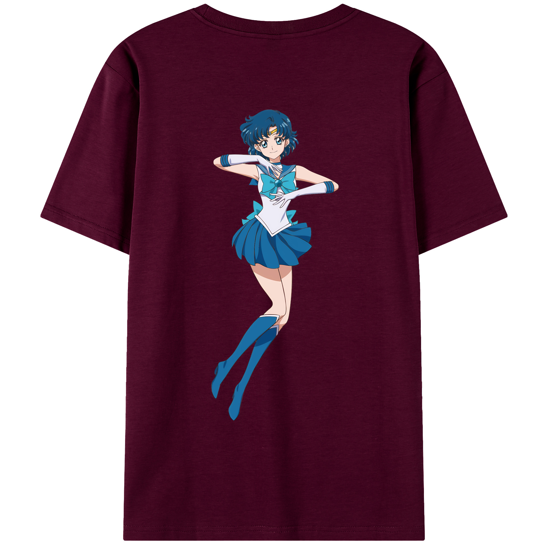 （画像用） 美少女戦士セーラームーン 水野 亜美 みずの あみ Sailor Moon Mizuno Ami レディース半袖Tシャツ(バックプリント)